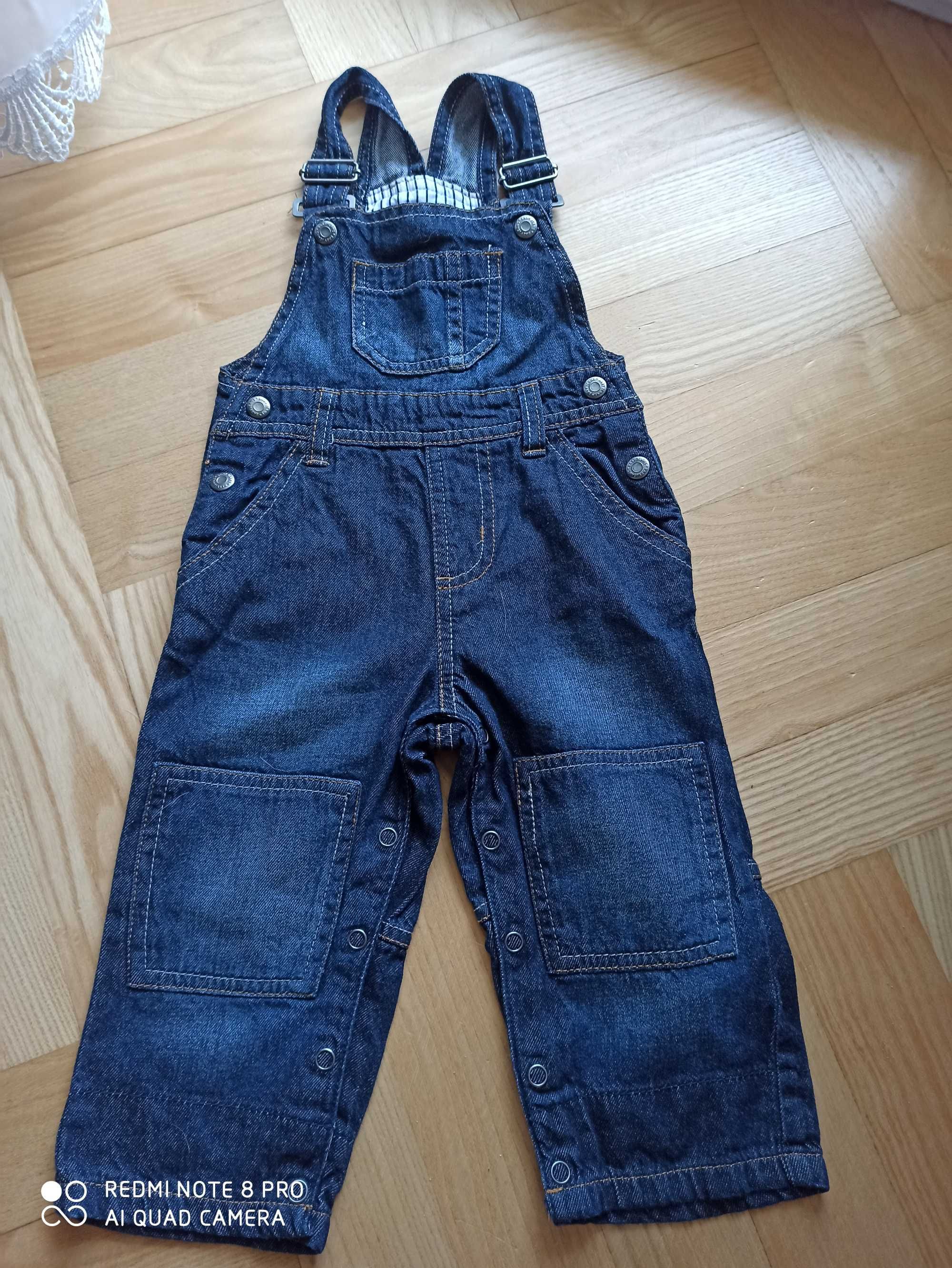 Spodnie Ogrodniczki jeansowe rozmiar 74 jak NOWE