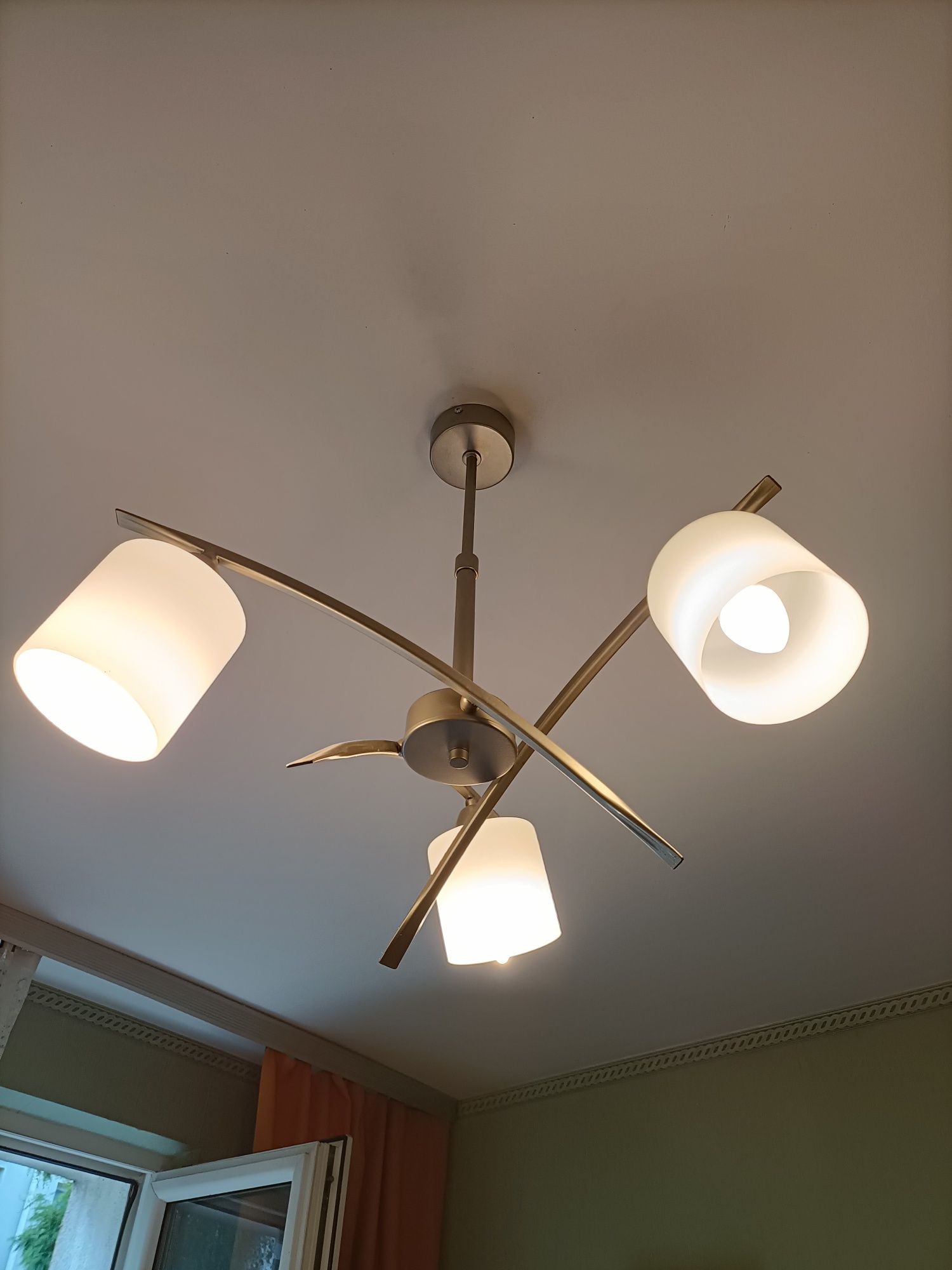 Lampa sufitowa żyrandol ciemne srebro trzy punktowa