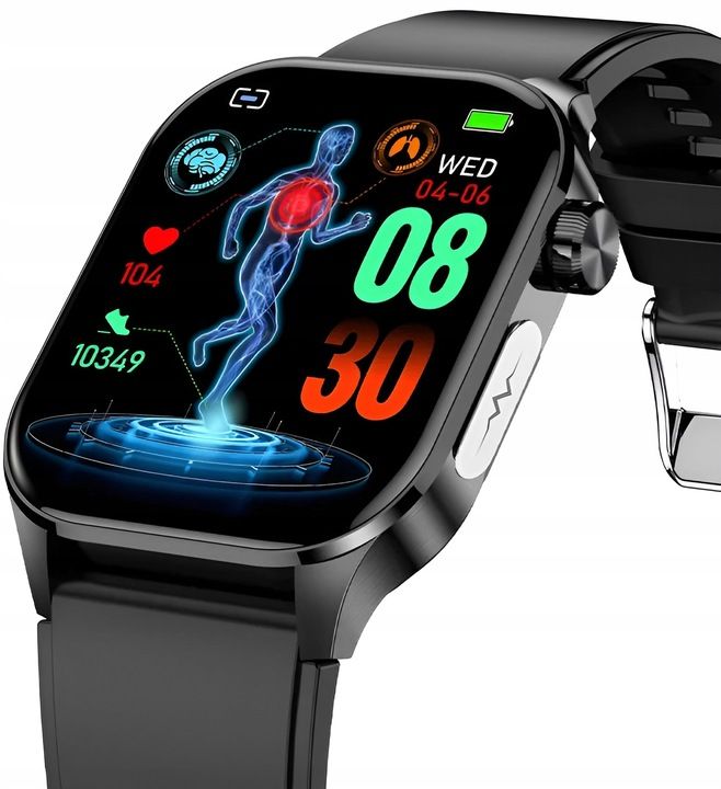 Smartwatch Męski Zegarek Ekg Funkcja Pomiaru Cukru Amoled Ciśnienie Ro