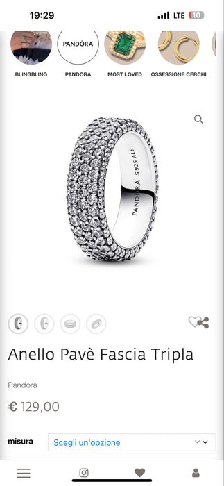 Pandora кольцо 50 Срібло 925 s925 ALE каблучка