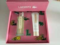 ( NOWY ) LACOSTE Pour Femme Zestaw Perfumy 50 ml + Balsam do Ciała