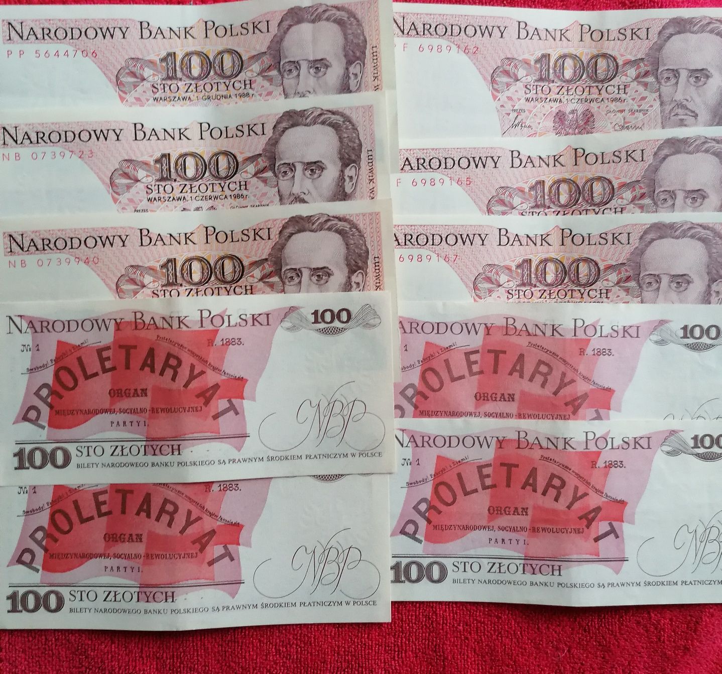 Banknoty PRL 100zł 10szt