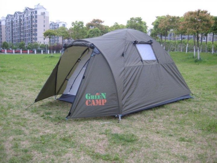Палатка 2-х местная Green Camp двухслойная непромокаемая качественная