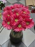 Gerbera sztuczna z łodygą 50 cm fuksja średnica 10