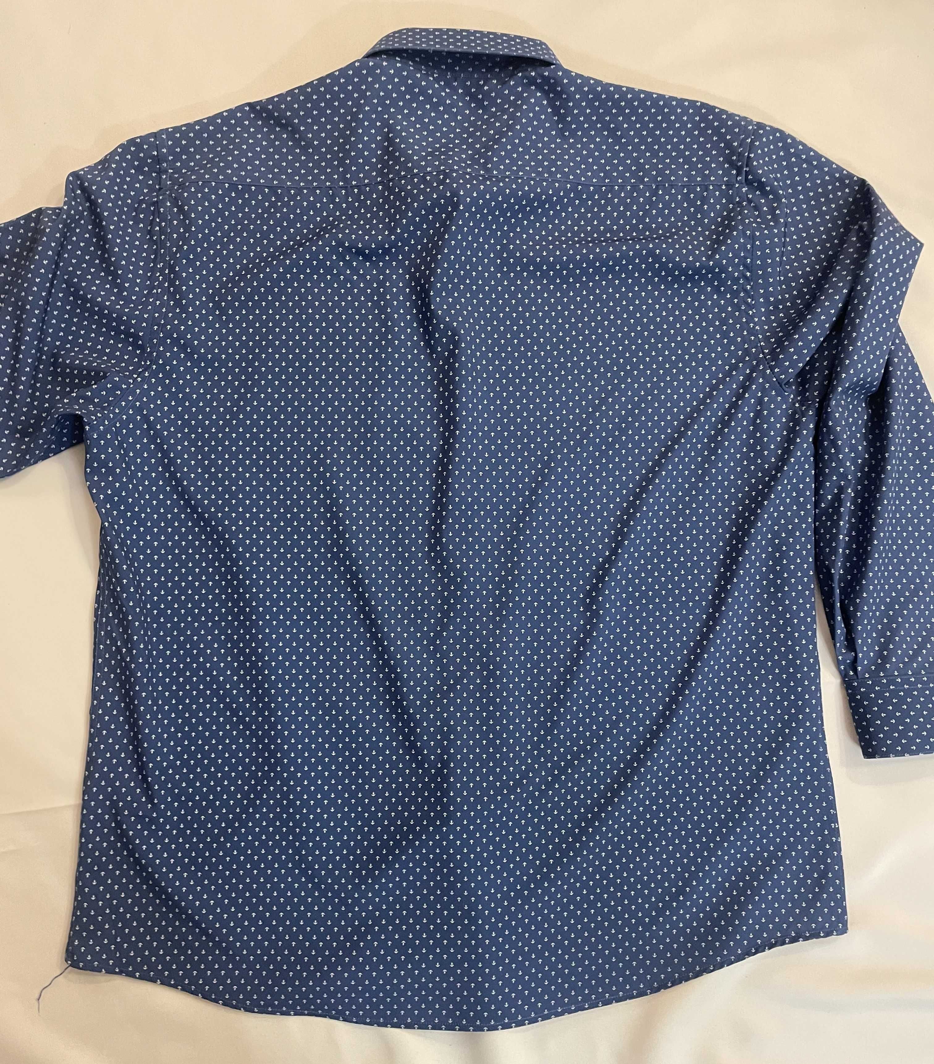 męska koszula nautica rozmiar xl niebieska w kotwice