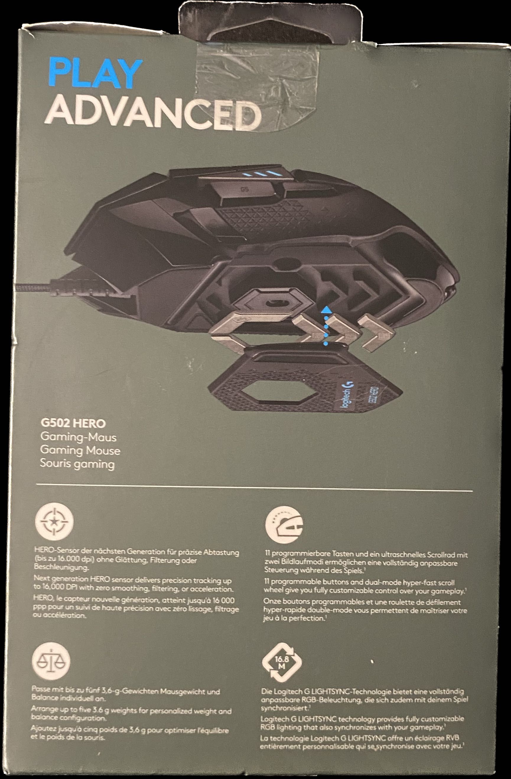 Myszka przewodowa Logitech G502 Hero sensor optyczny