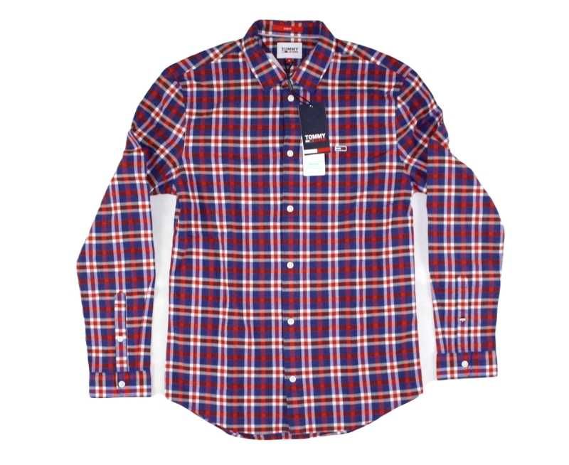 Męska koszula Tommy Jeans -Check Shirt Slim kratka Hilfiger nowa roz.M
