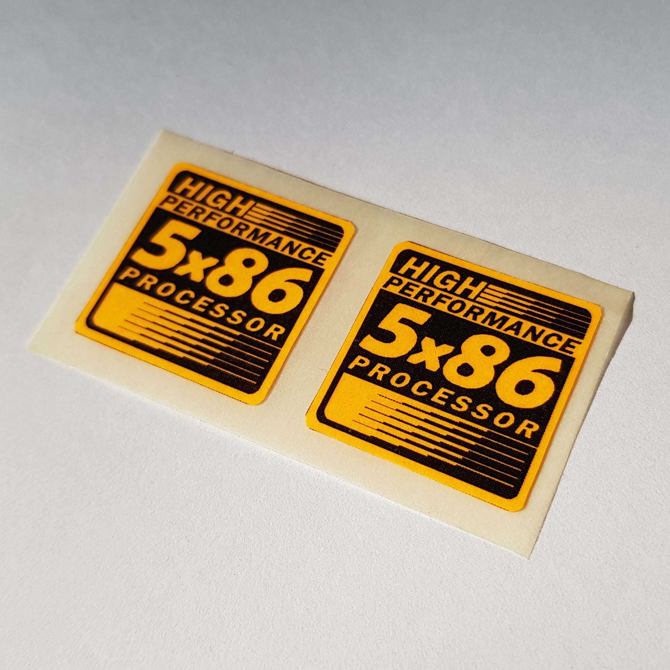 586 5x86 processor Наклейки на старий ретро компьютер PC sticker