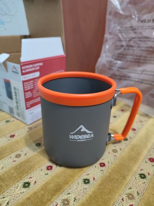Туристична алюмінієва чашка widesea посуд для пікніка grey