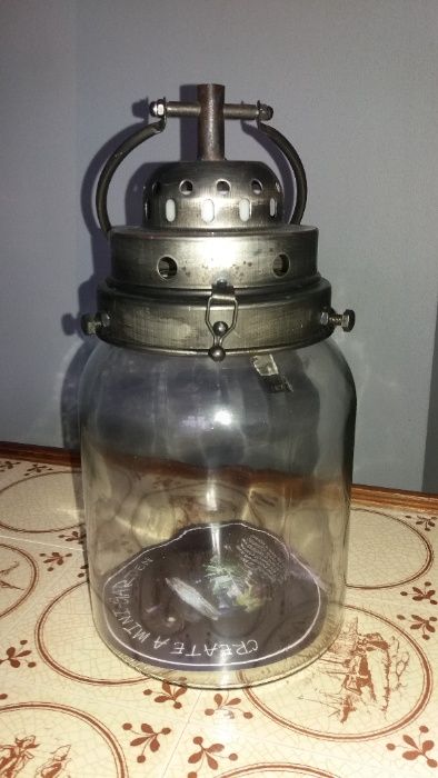 Mini-szklarnia, terrarium led, lampion szklany