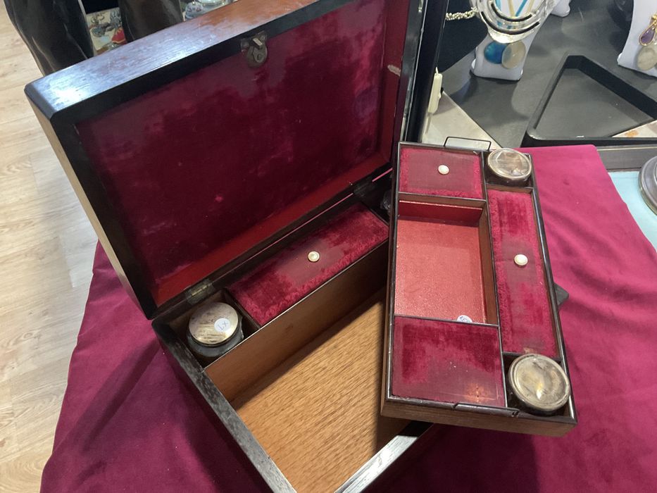 Caixa de estojo mahogany inglesa 30x21x12,5 cm