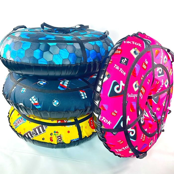 Тюбінг надувний, 100см та 120см - пончик, ватрушка, льодянка, санки