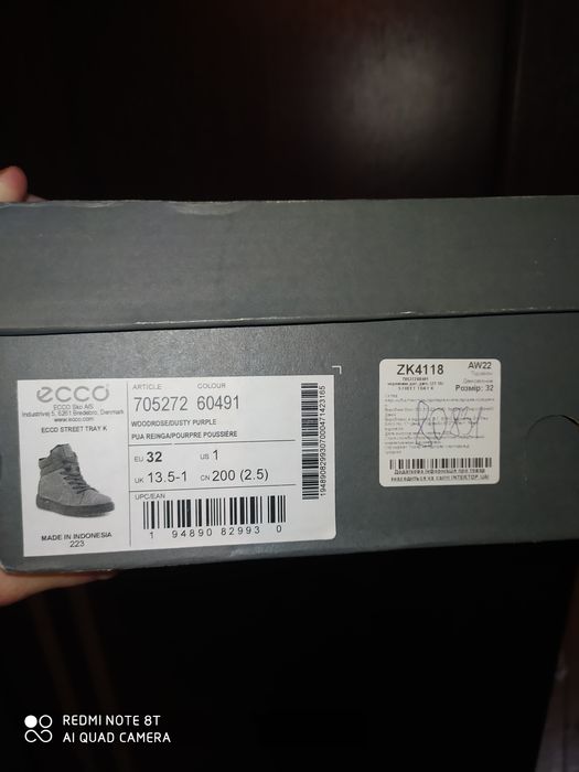 Ecco 32 ботинки на дівчинку зимові черевики сапоги чоботи взуття ессо