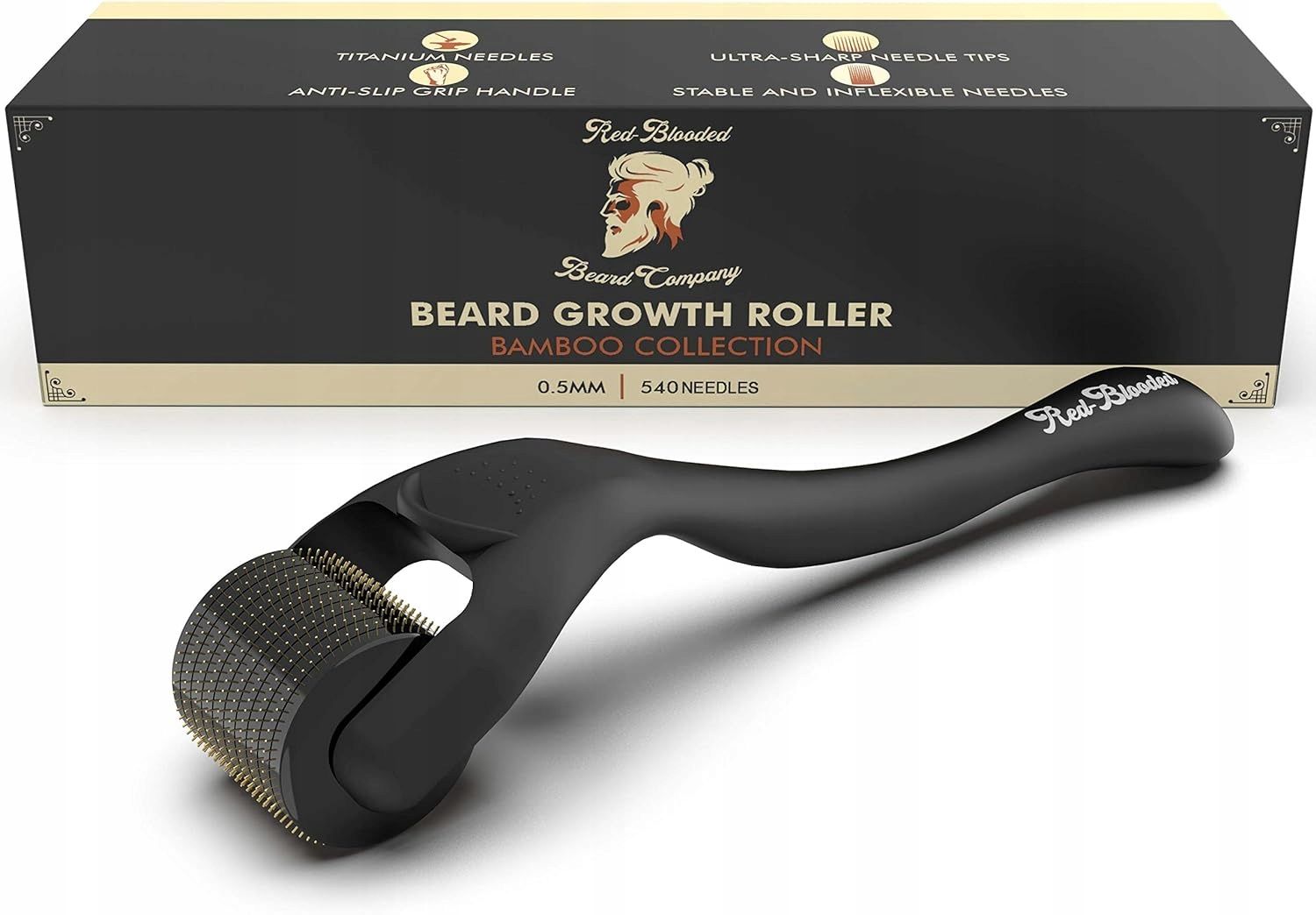 Roller na porost brody tytanowe igły 0,5mm stymulacja wzrostu