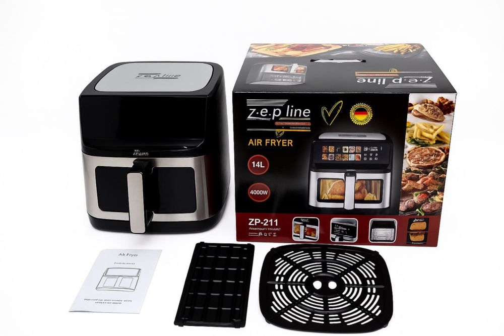 ‼️АКЦІЯ -30% | Потужна аеро фритюрниця Zepline ZP-211 • 14 л • 4000 Вт