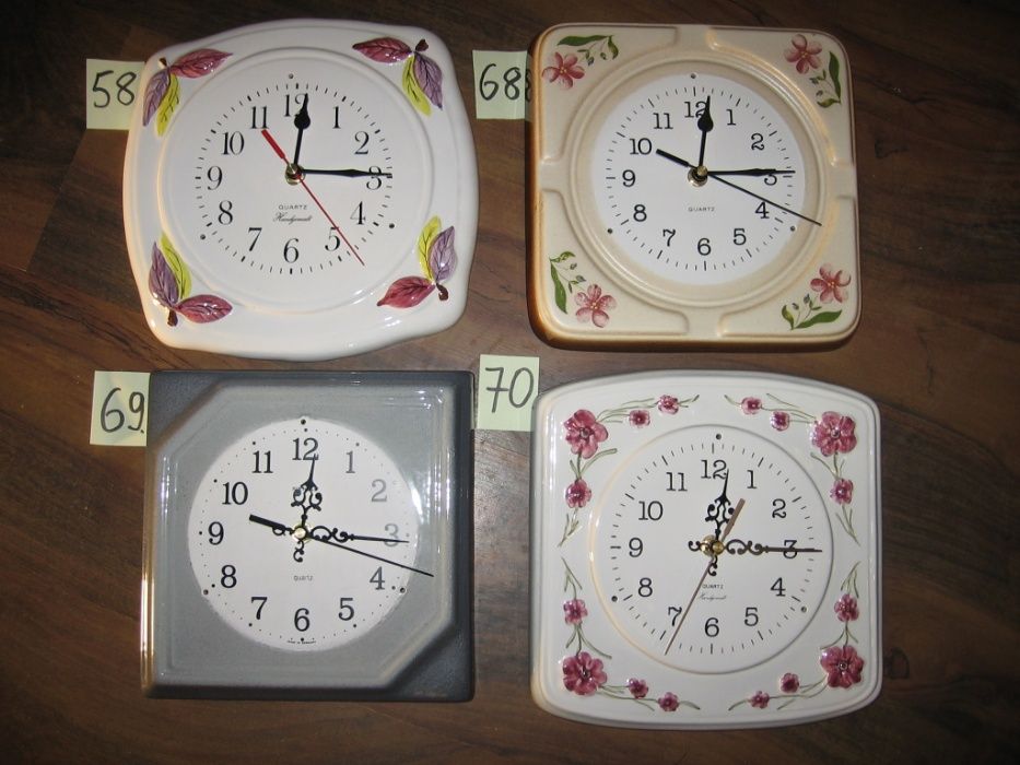 Zegar kuchenny z fajansu ręcznie malowany z Argentyny ( unikat )