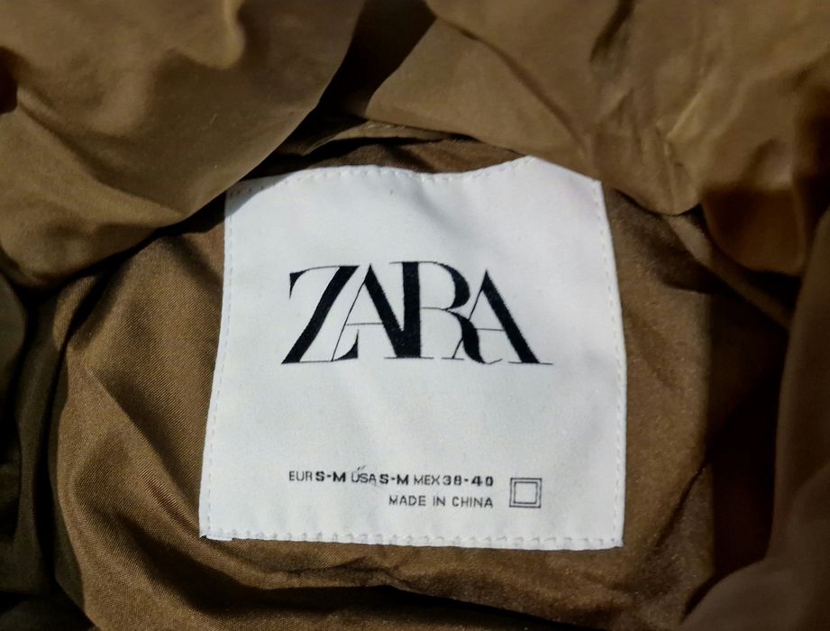 Damska puchowa kurtka bomberka pikowana ZARA roz 40