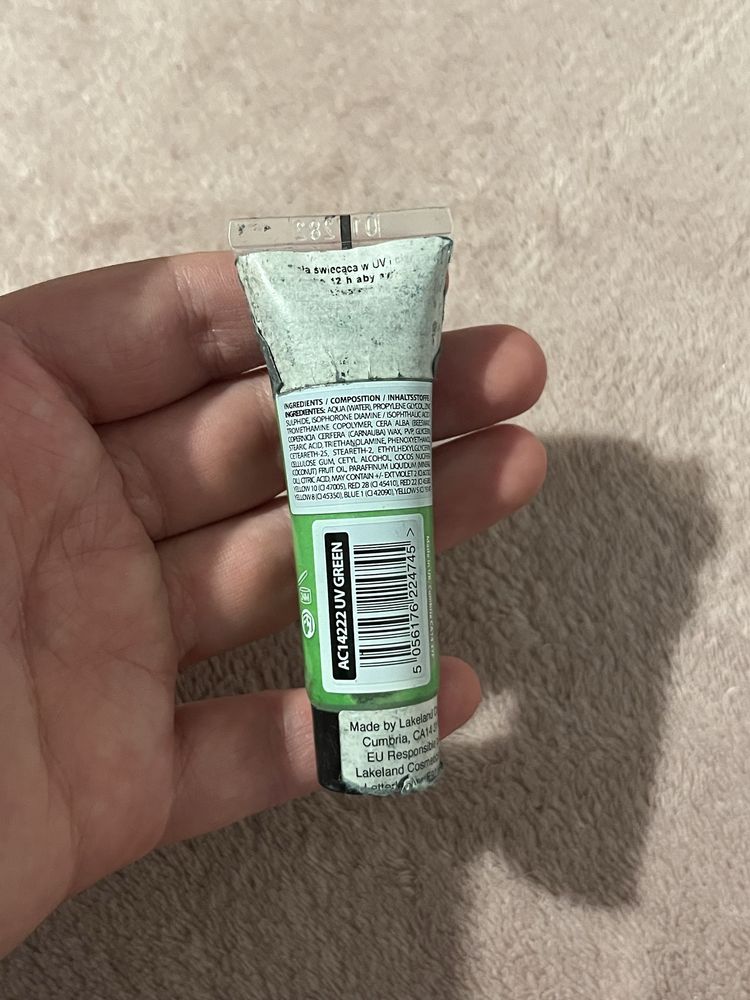 Farba Uv Do Twarzy Ciała Glow In The Dark 12Ml Green Paintglow