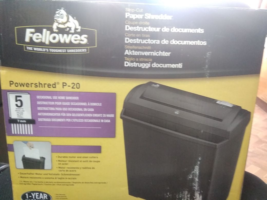 Знищувач документів, шредер Fellowes P20