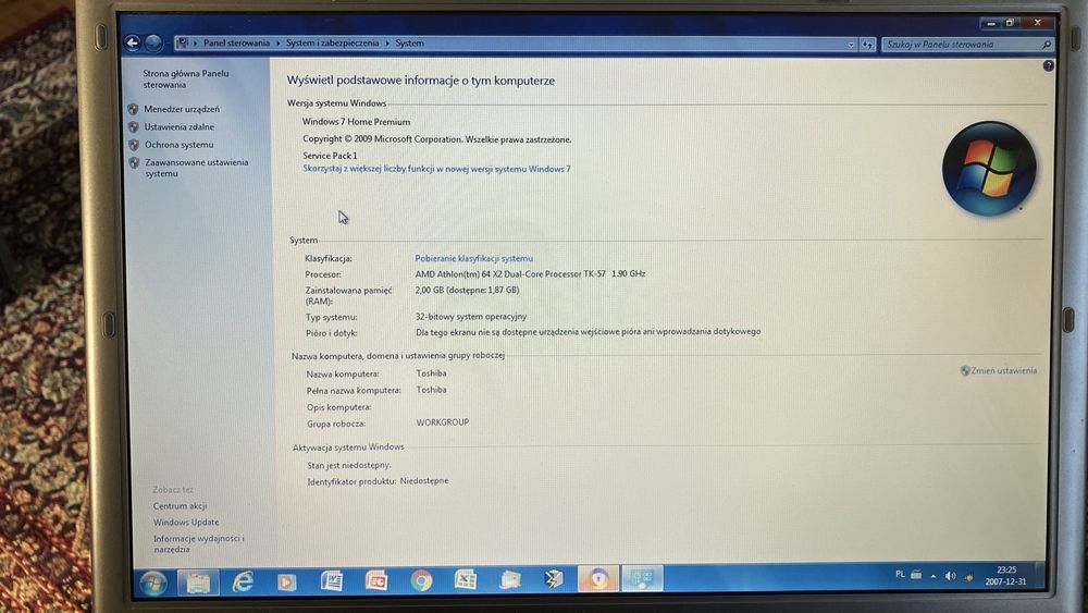 Laptop 15,6” Toshiiba