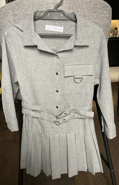 Sukienka Zara 116 szara elegancka dla dziewczynki