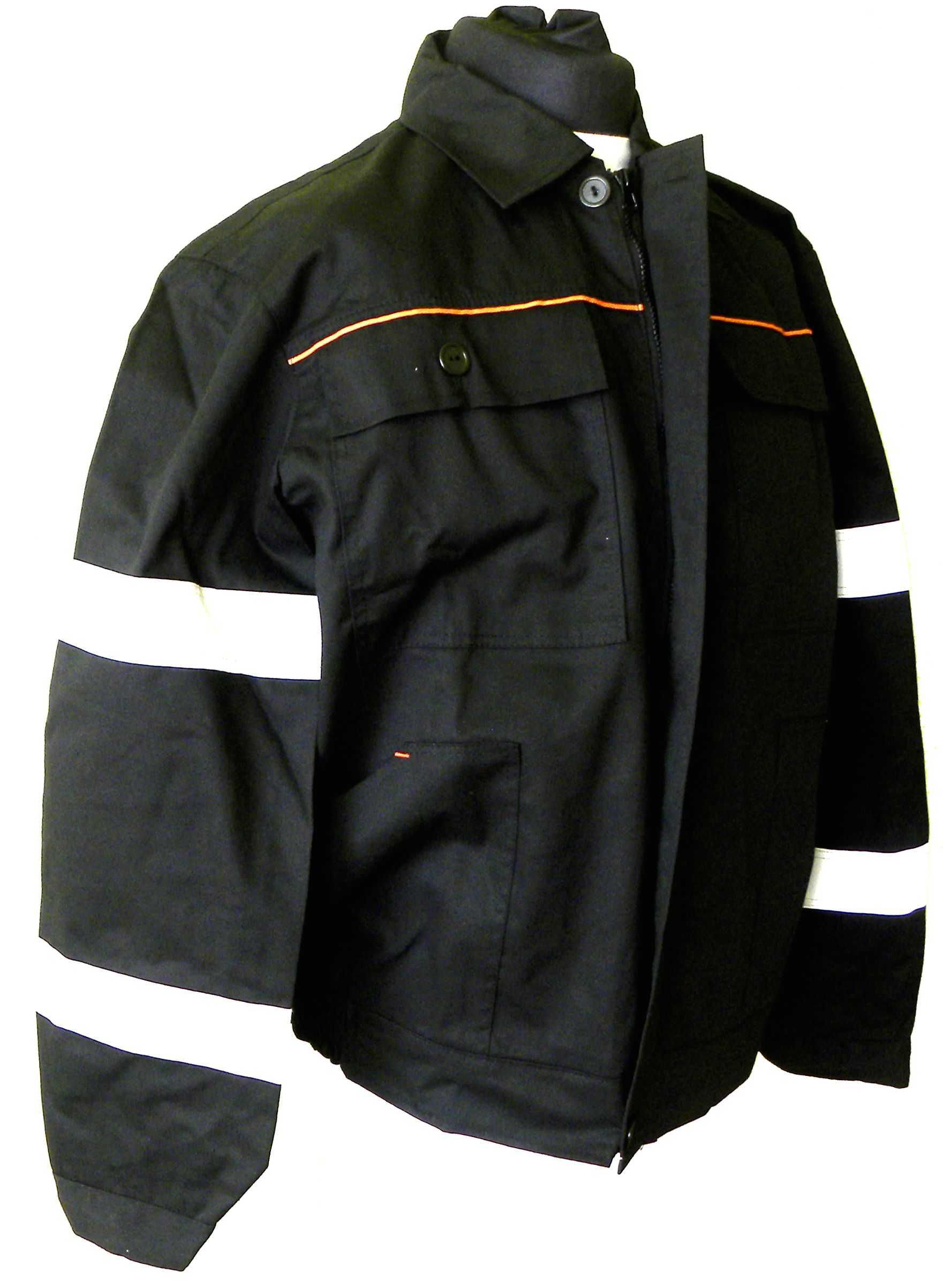 Ubranie typ szwedzki czarne +2x taśmy odblask,  r. XL