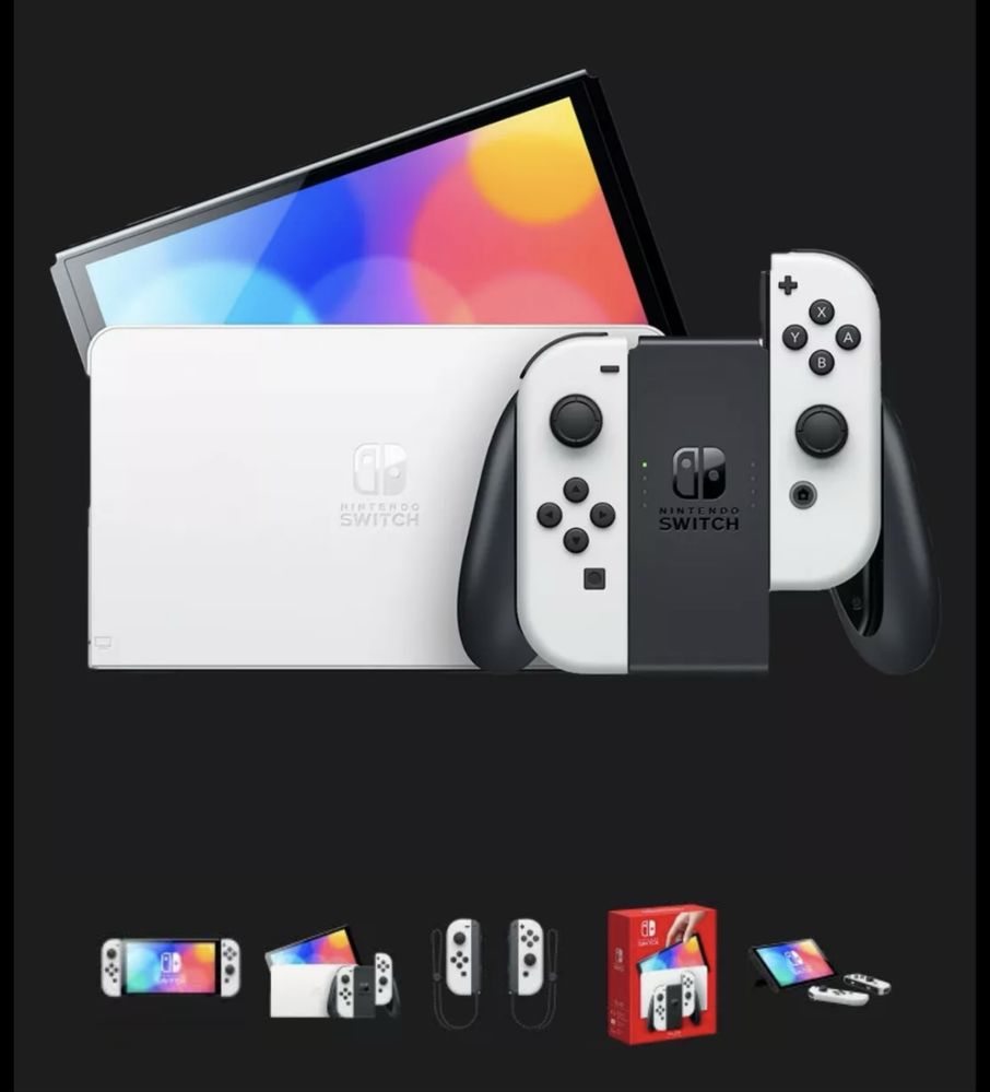 Консоль ігрова приставка Nintendo Switch OLED with White Joy-Con