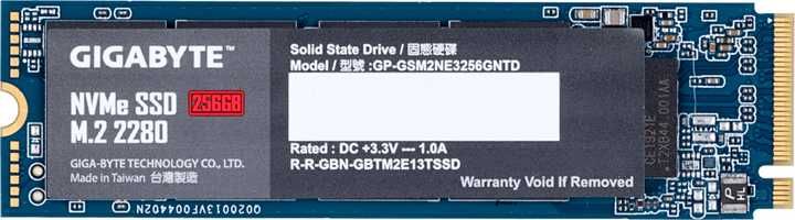 SSD диск Gigabyte 256GB M.2 2280 NVMe PCIe 3.0 x4 NAND TLC