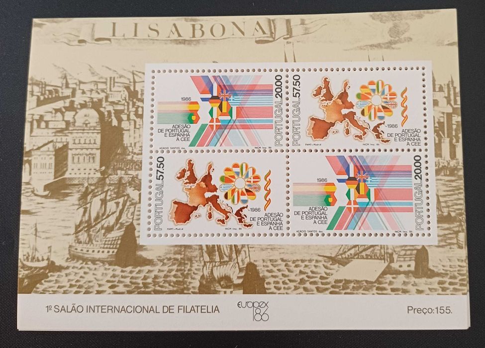 Bloco - 1986 Adesão de Portugal e Espanha à CEE
