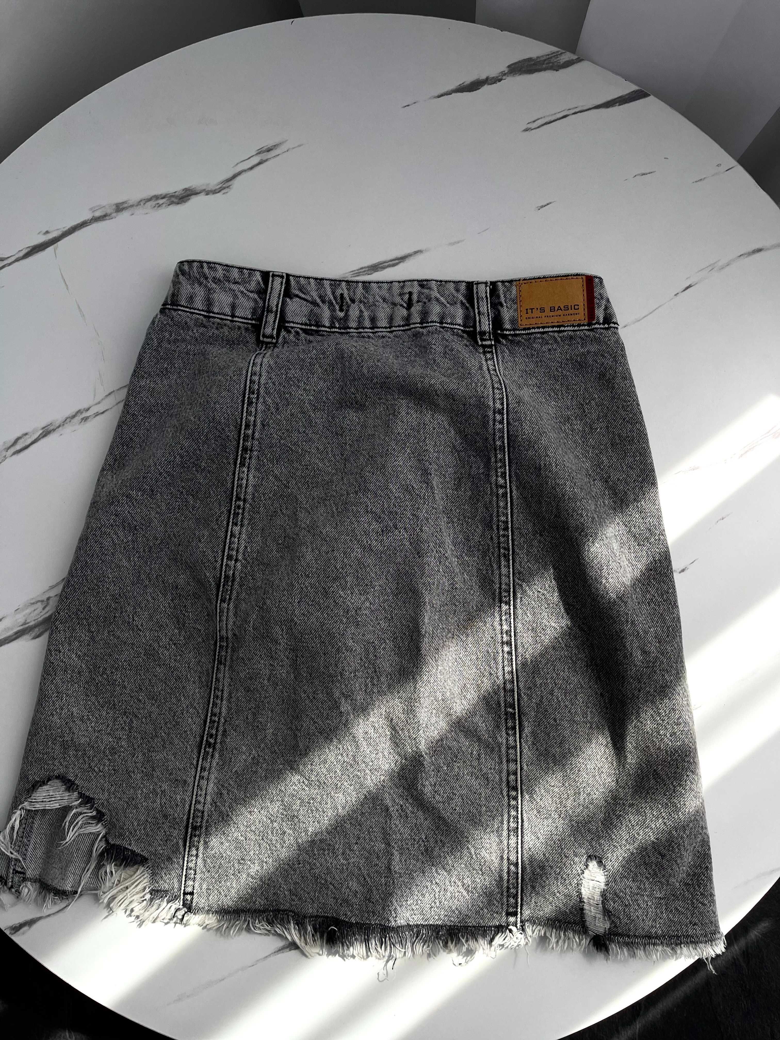 Спідниця джинсова сіра міні розімір S Zara