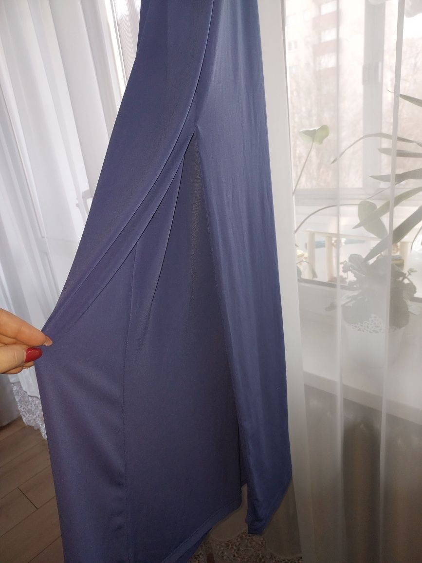 Sukienka wieczorowa, długa sukienka ze zdobieniami, elegancka sukienka