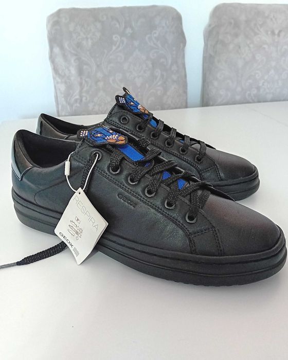 Sneakersy GEOX D Pontoise Czarne Skórzane Buty Technologia Respira 41