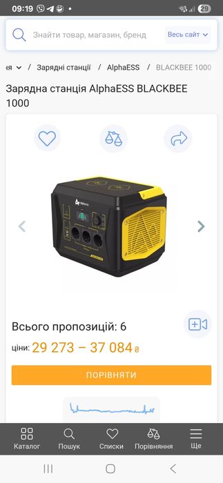 Зарядная станция Alphaess BlackBee 1000 / 1000 Вт / 1036 Вт⋅ч / Li-ion