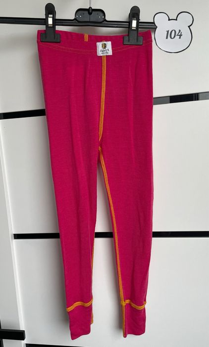 Termiczne dziewczece leginsy wełniane Janus 104 stan dobry merino wool