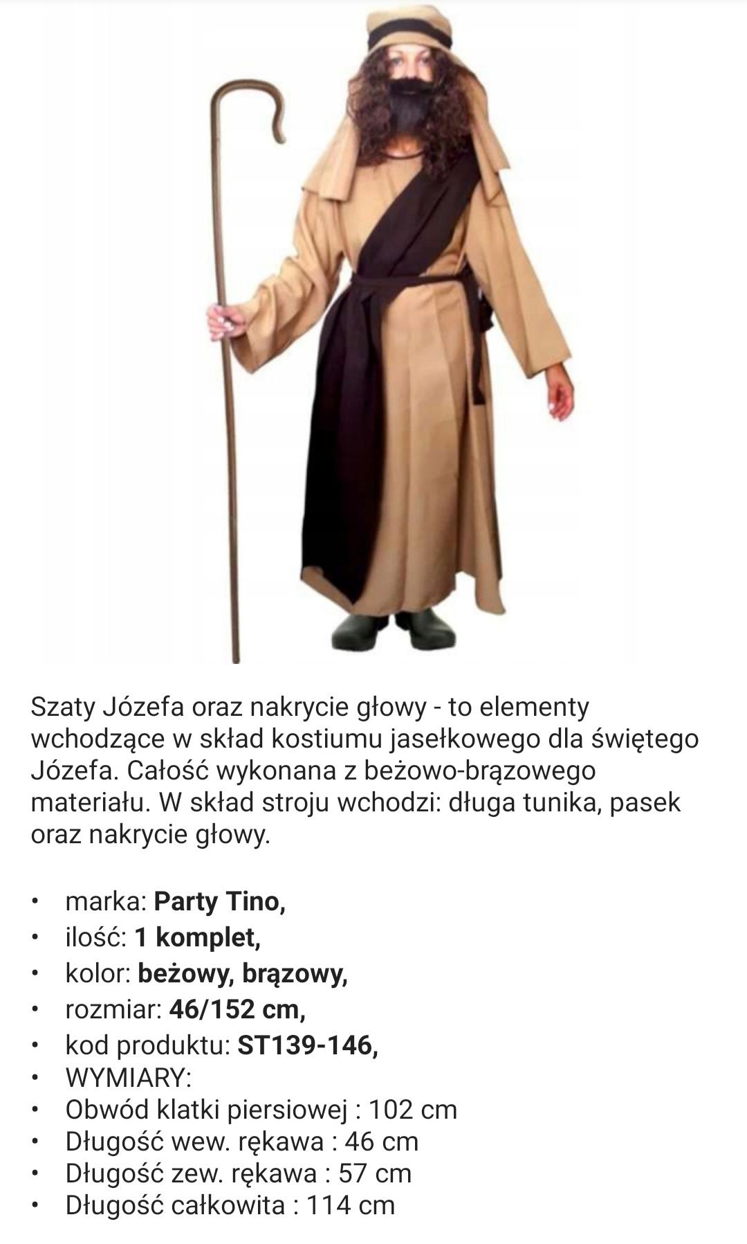 Strój Święty Józef r.146/152