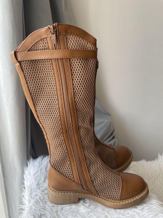 Nowe siateczkowe długie buty rozm. 36