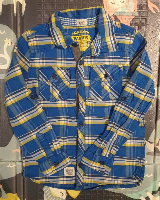 Koszula F&F 116 cm - 122 cm niebieska długi rękaw