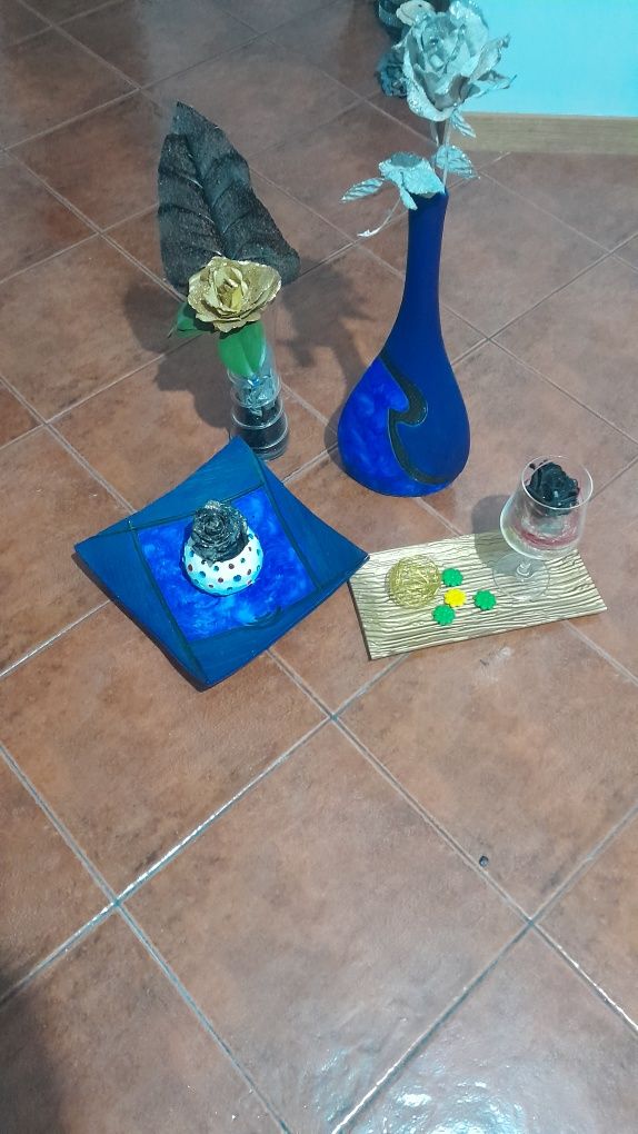 Conjunto de decoração azul