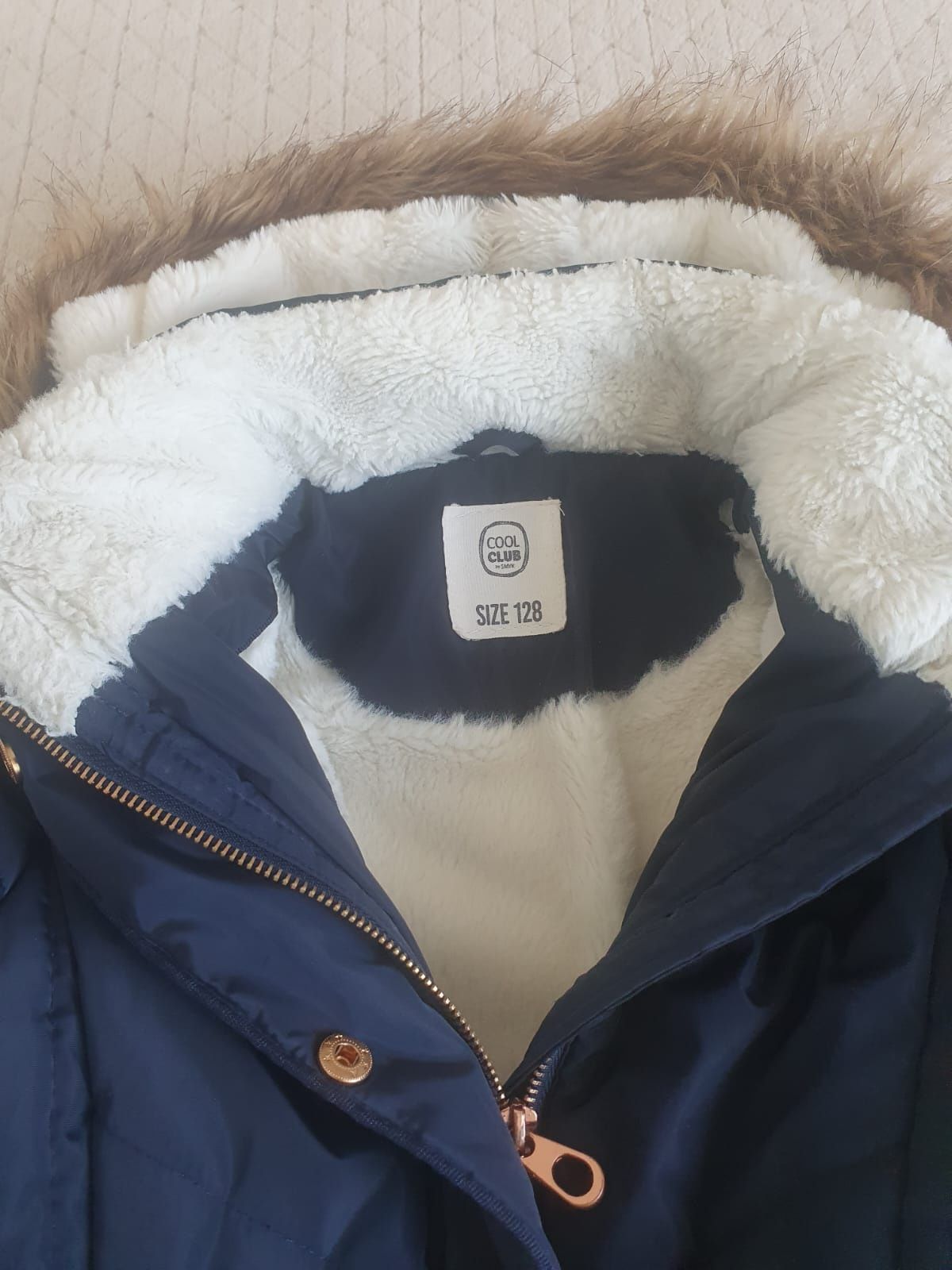 Kurtka płaszcz zimowy Smyk rozmiar 128 dla dziewczynki