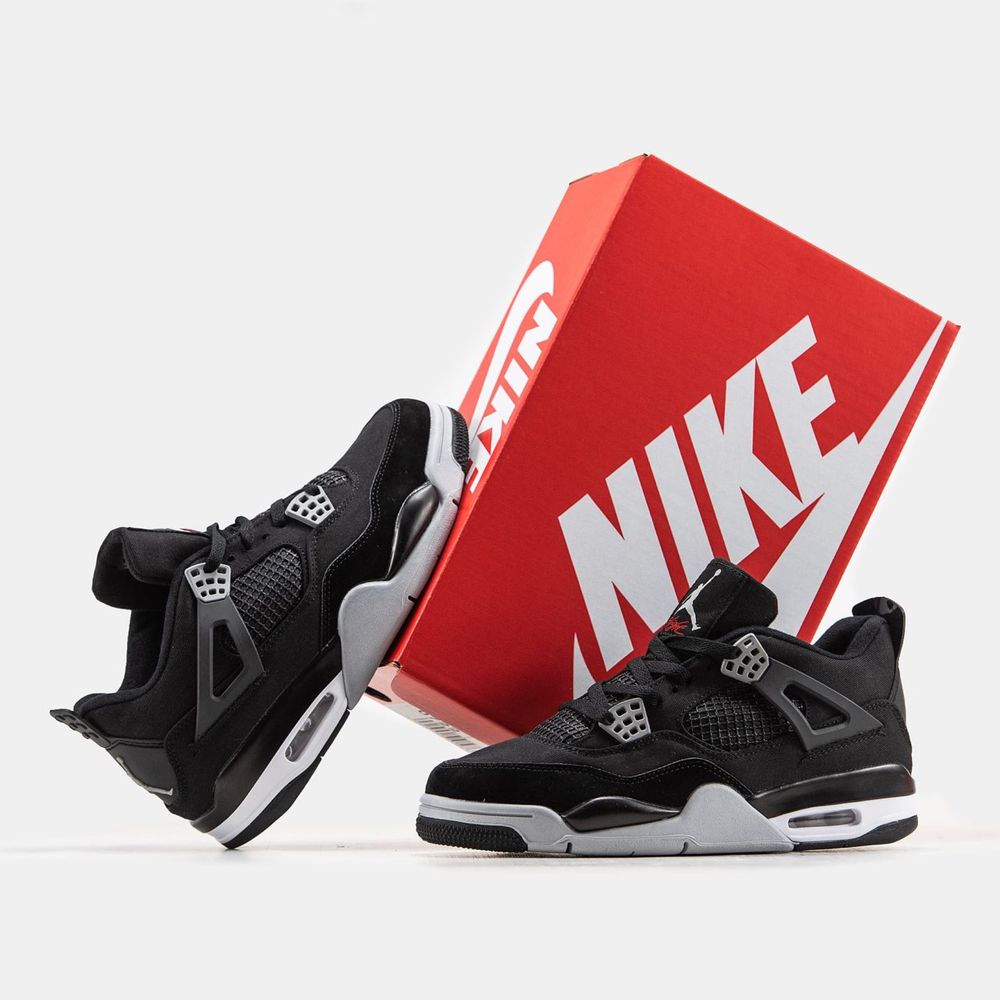 Buty Nike Air Jordan Retro 4 Black Canvas 40-45 męskie trampki