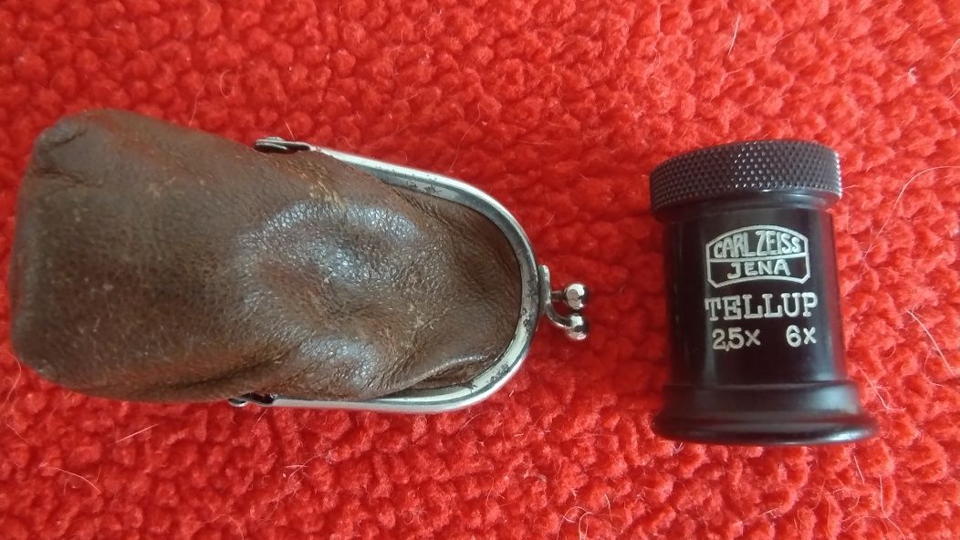 Kolekcjonerski tellup monokular lupa Carl Zeiss Jena 2,5x 6x 1920 r.