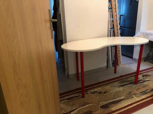 Stolik biurko HISSMON / ADILS - nerkowiec biały / czerwony