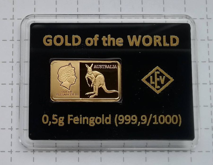 Золото Світу 2018 рік. Австралія. ЗОЛОТО. ПРУФ. 999,9 проба - 0,5 грам