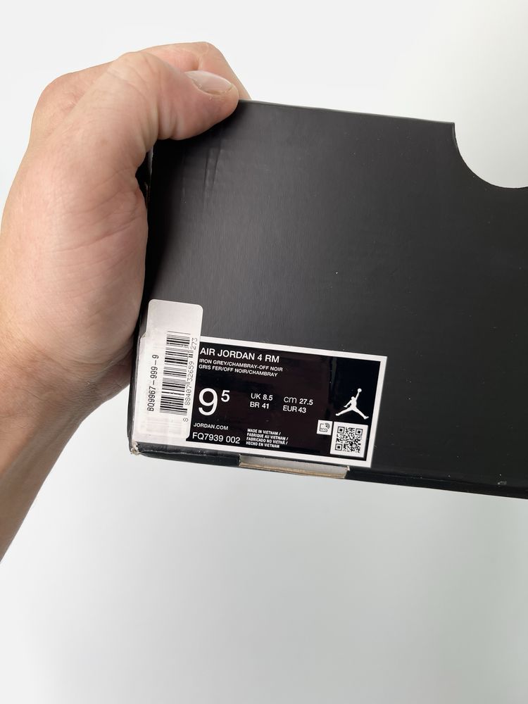 Оригинал Nike Air Jordan 4 RM Iron Gray (FQ7939 002) кожание джордан