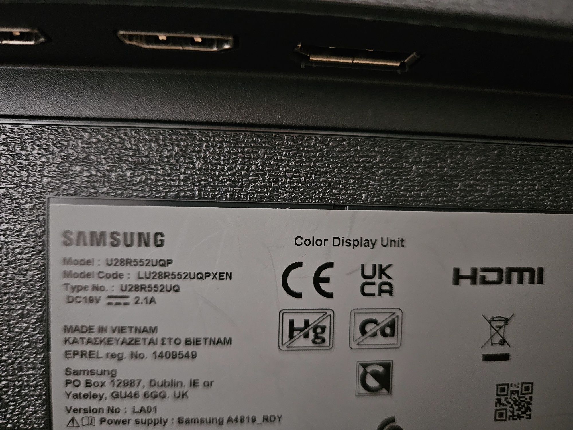 Monitor 4k Samsung 28"