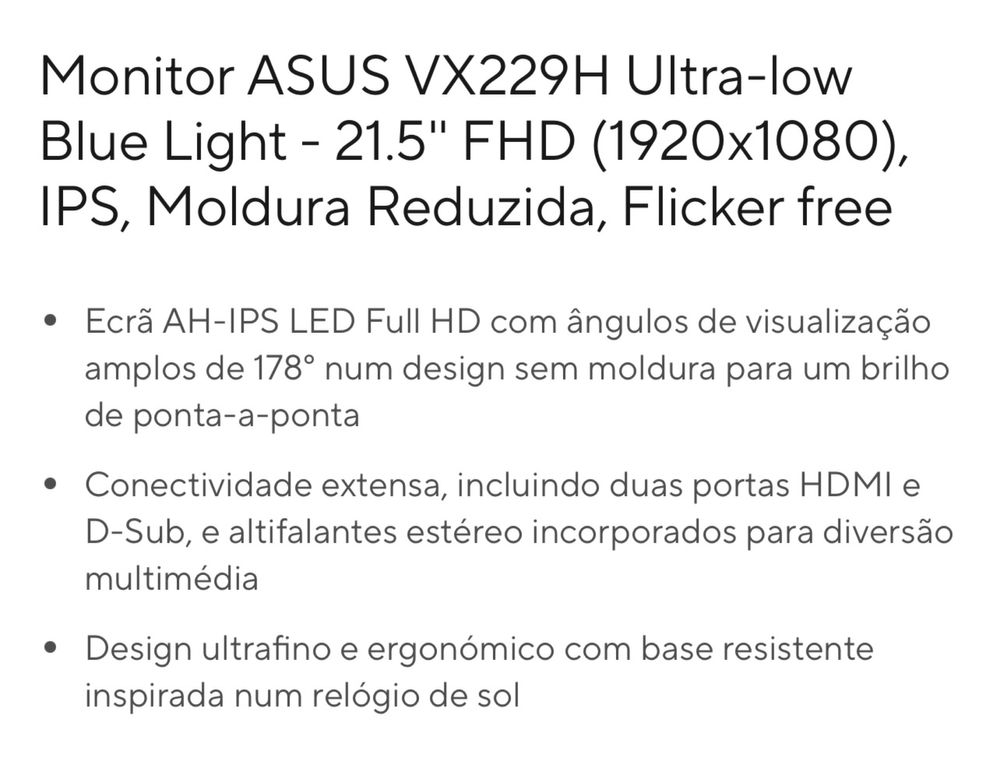 Monitor ASUS VX229H
