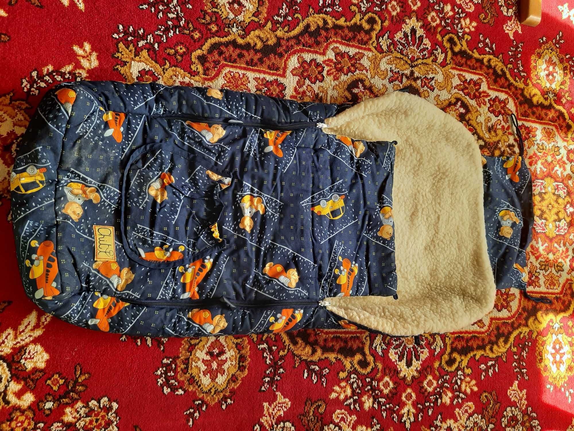 Меховой конверт для ребенка.