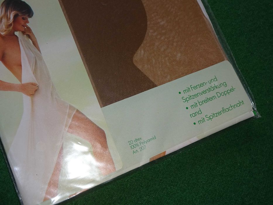 DESIREE Inka nylonowe pończochy brązowe NYLONY unikat vintage r. 10,5