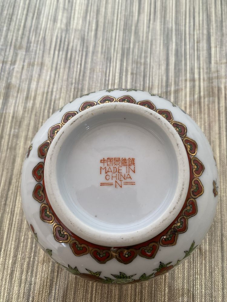 tigela de porcelana antiga medalhão rosa família chinesa,