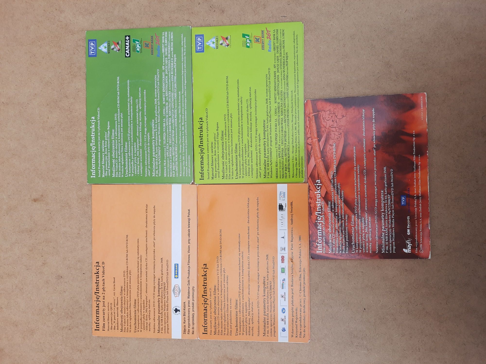 D3 filmy na DVD komplet 5 szt
